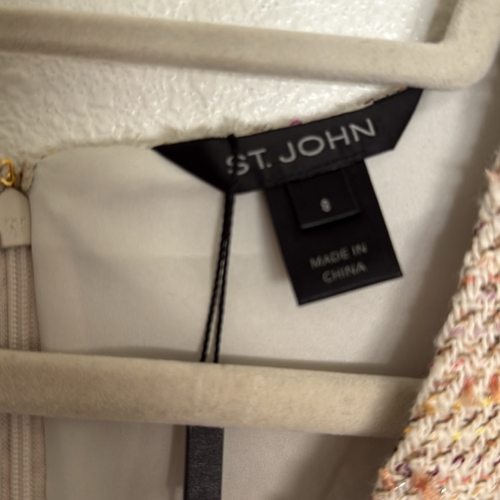 St.‎ John Eyelash Tweed V-neck Wool-blend Sheath Dress Work Career - Picture 4 of 11